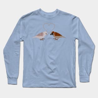 Sparrows and Seed Heart Love Birds Long Sleeve T-Shirt